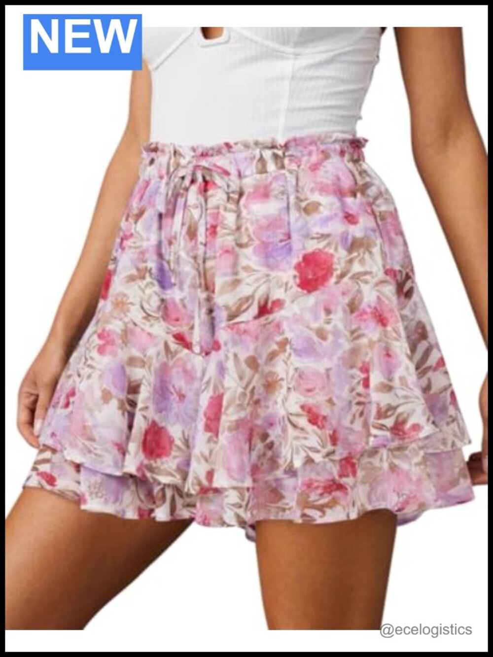 Women's Flowy Ruffle Skorts Athletic Tennis Skirt with Shorts